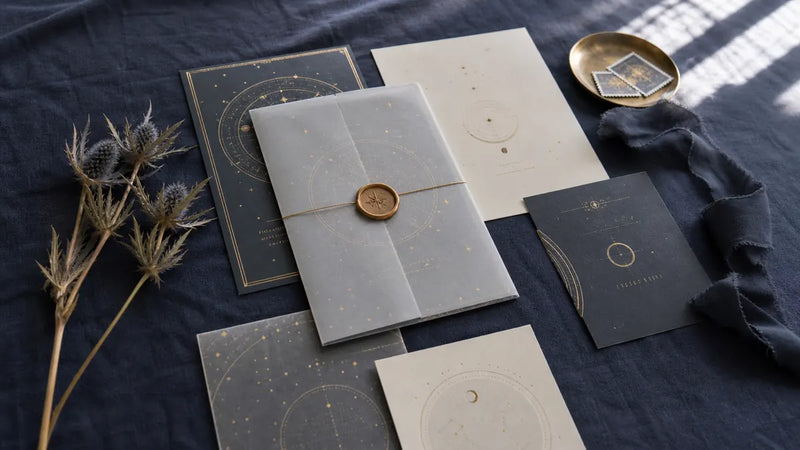 11 Celestial Wedding Invitation Styles by Aesthetic Family