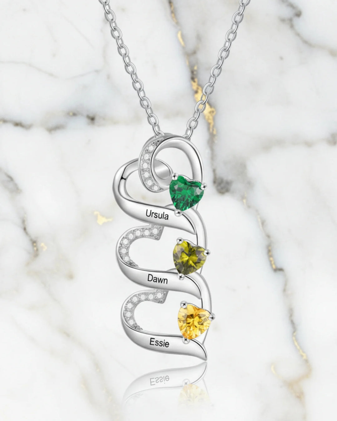 Engraved 2-5 Name Personalised Birthstone Necklace for Mum, Nan, or Sister IfShe UK