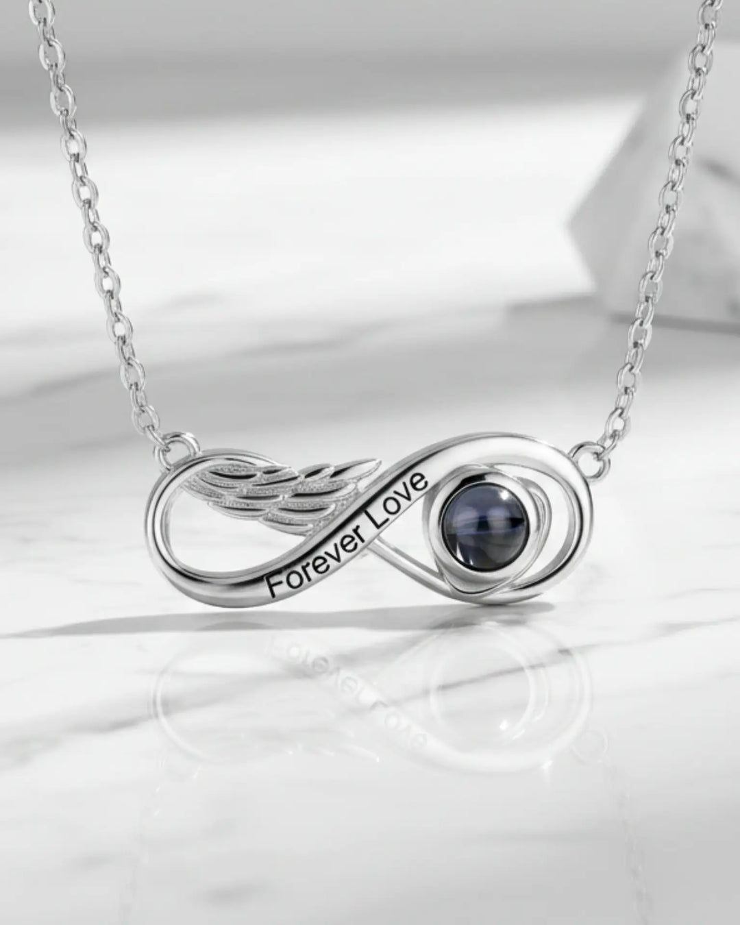 Eternal Wing Photo Projection & Engraving Necklace IfShe UK