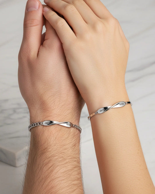 Personalised Infinity Matching Couple Bracelets IfShe UK