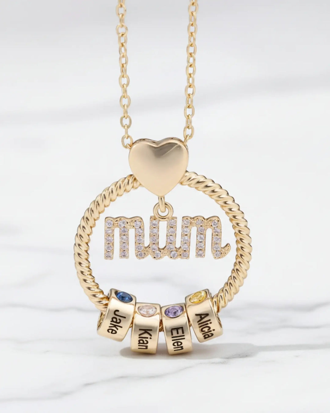 Personalised Mum Necklace with Birthstone Beads IfShe UK