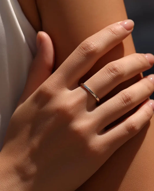 Be Yourself Ring in 925 Sterling Silver - worn on a model’s hand