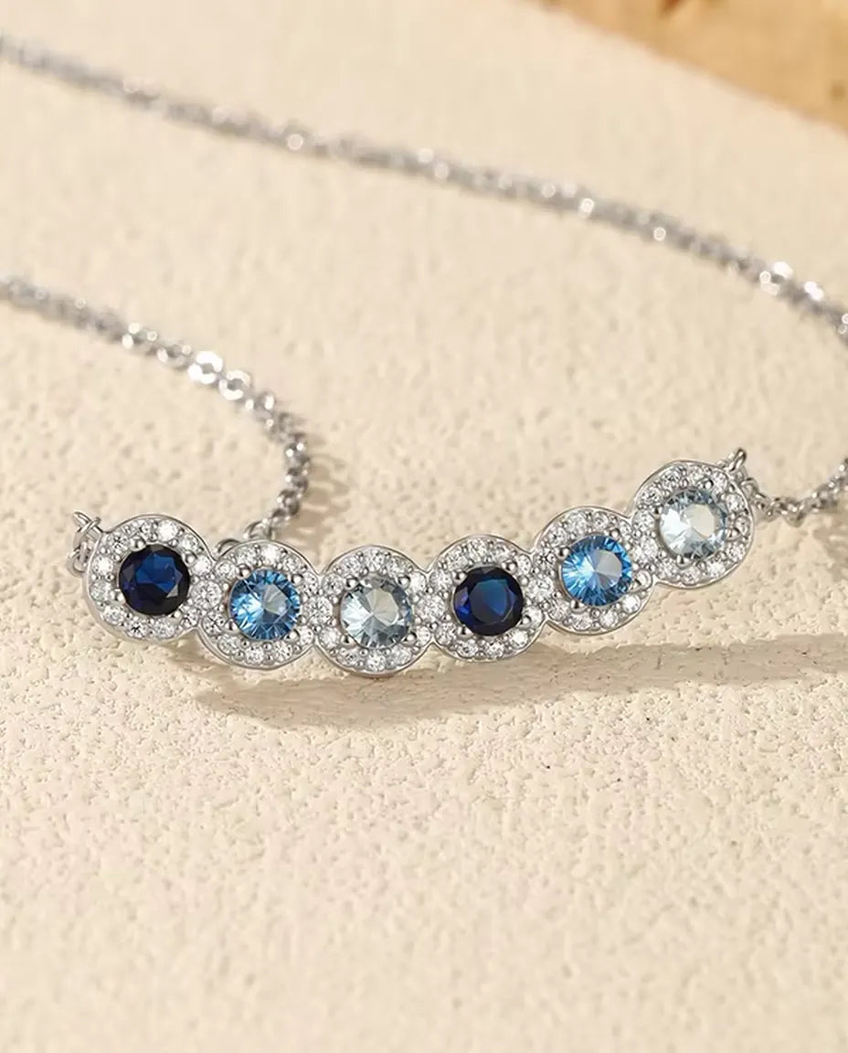 Blue Ombre Bar Necklace