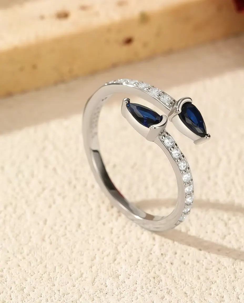Blue Pear Bypass Ring