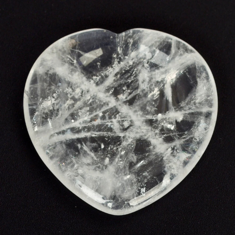 Clear Quartz Worry Stone - Heart Shaped