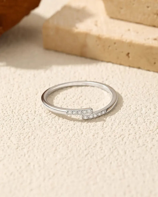 Crossover Moissanite Pave Ring