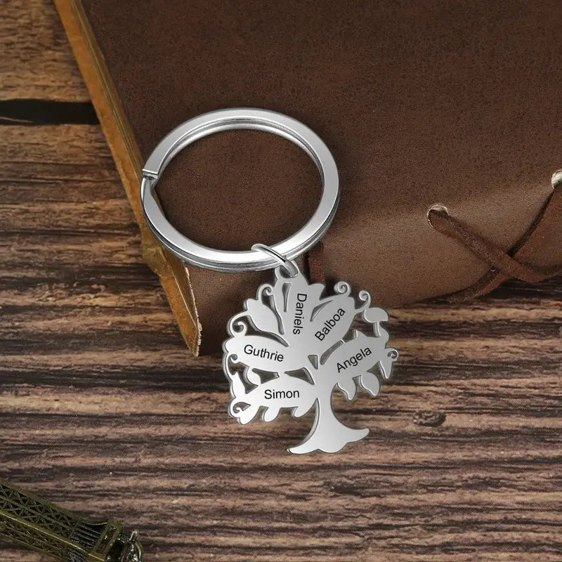 Family Tree Personalised Keyring with Engraving