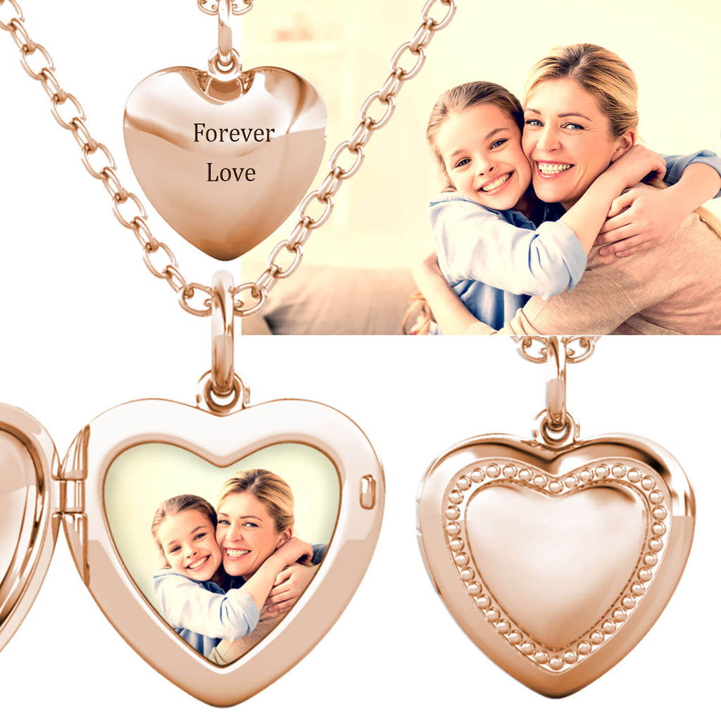 Heart Personalised Photo Locket Necklace | Photo Necklace | Picture Necklace | Sterling Silver