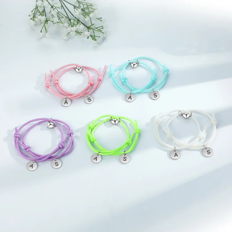 Matching Couple Bracelets | Engraved Matching Bracelets | Magnetic His and Hers Fluorescence Bracelets | 5 Colours