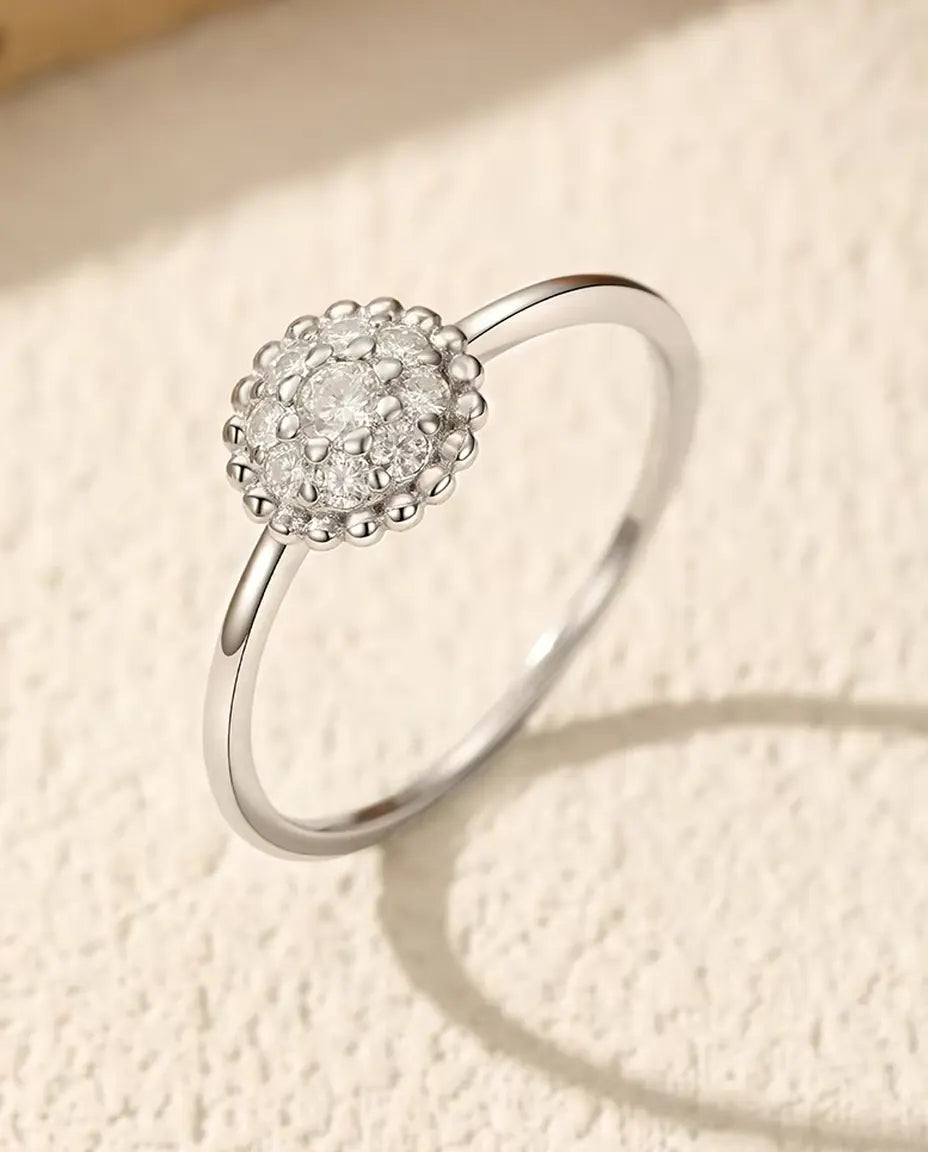 Moissanite Cluster Halo Ring