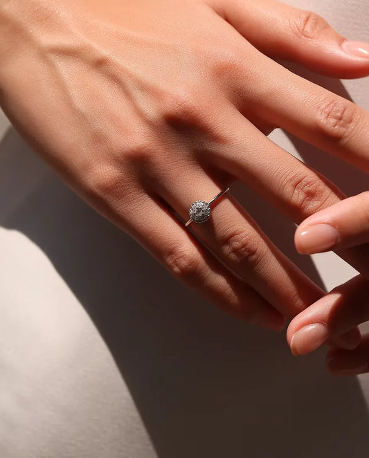 Moissanite Cluster Halo Ring