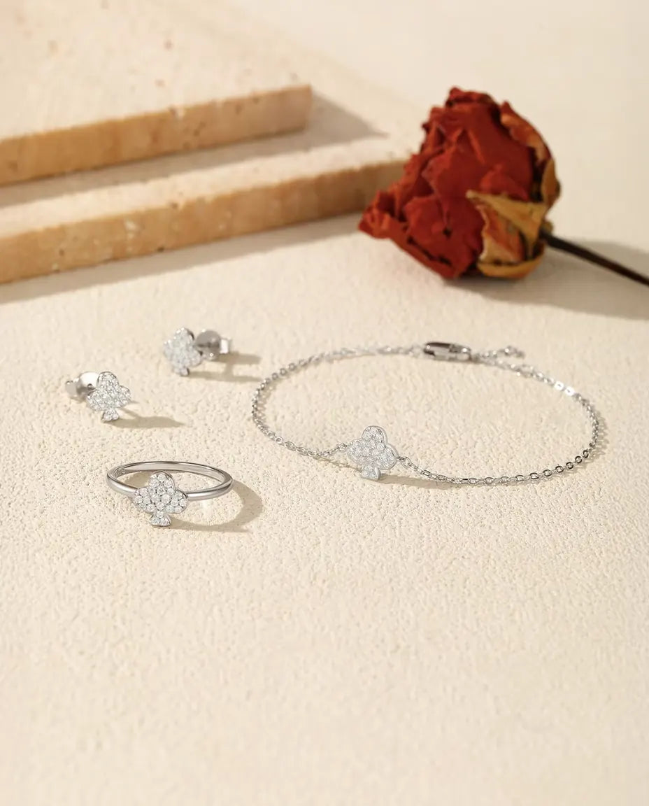 Moissanite Club Jewellery Set in 925 Sterling Silver