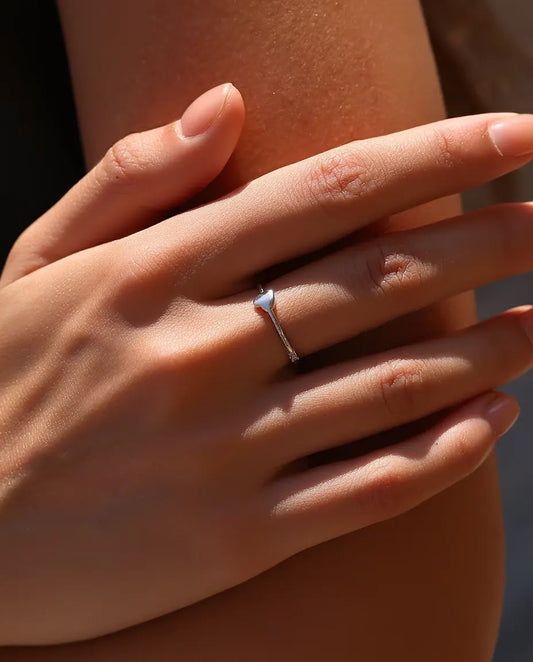 Tiny Heart Moissanite Ring