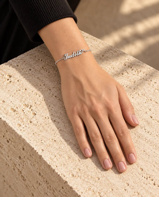 Personalised Name Bracelet - worn on a model