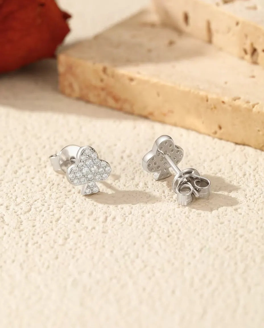 Pavé Moissanite Stud Earrings in 925 Sterling Silver