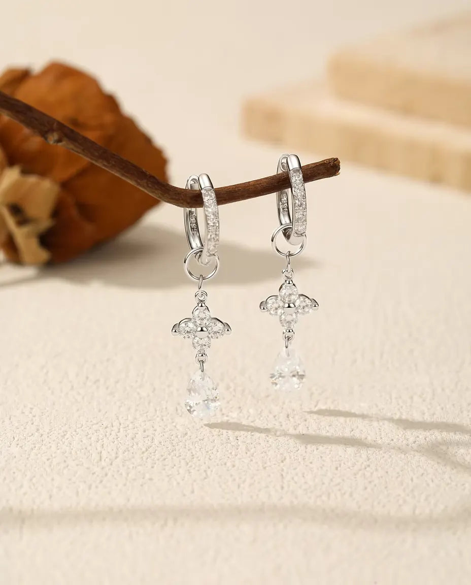Pear Moissanite Drop Earrings