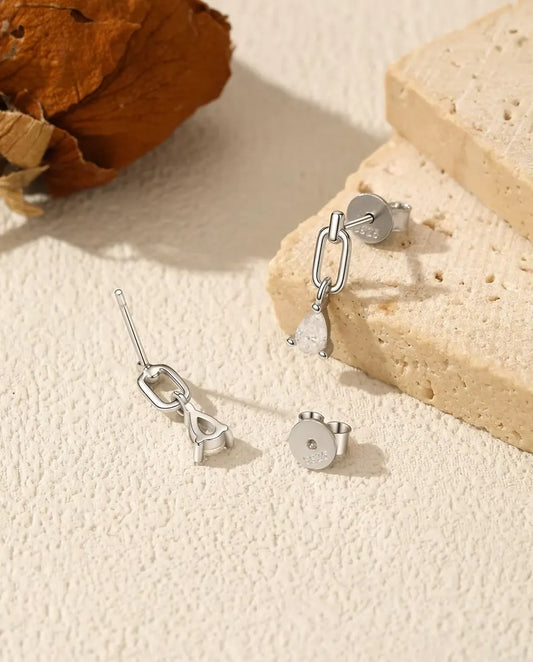 Pear Moissanite Drop Earrings