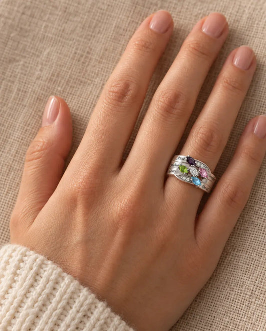 Personalised Ring for Mum - worn on the hand