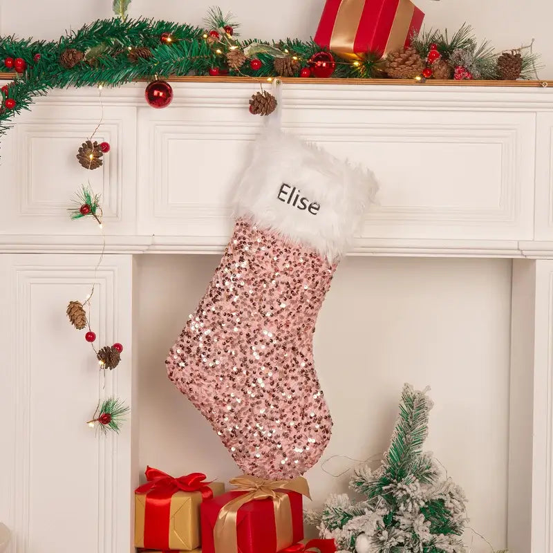 Personalised Christmas Decoration Stocking Gift Bag