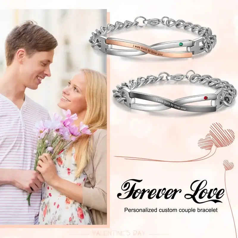 Personalised Couples Infinity Love Matching Bracelets