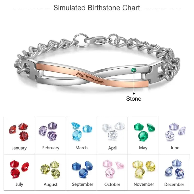 Personalised Couples Infinity Love Matching Bracelets