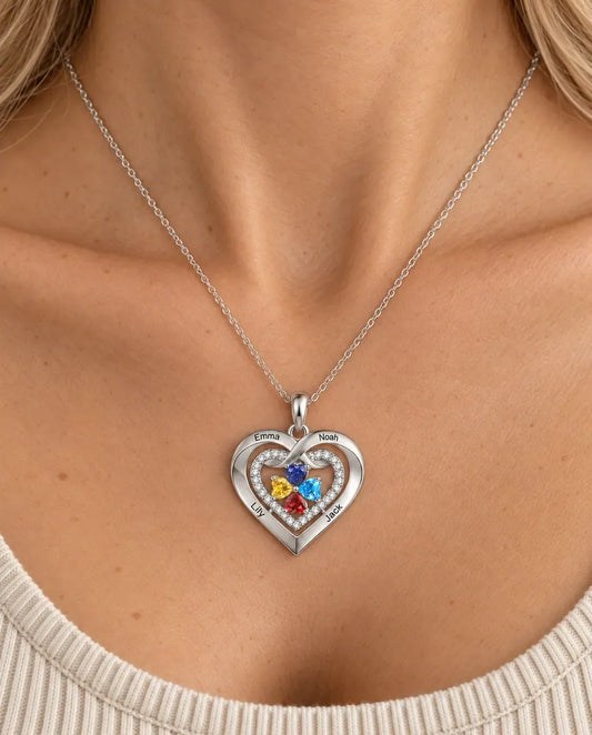 Personalised Birthstone Necklace - worn on a model