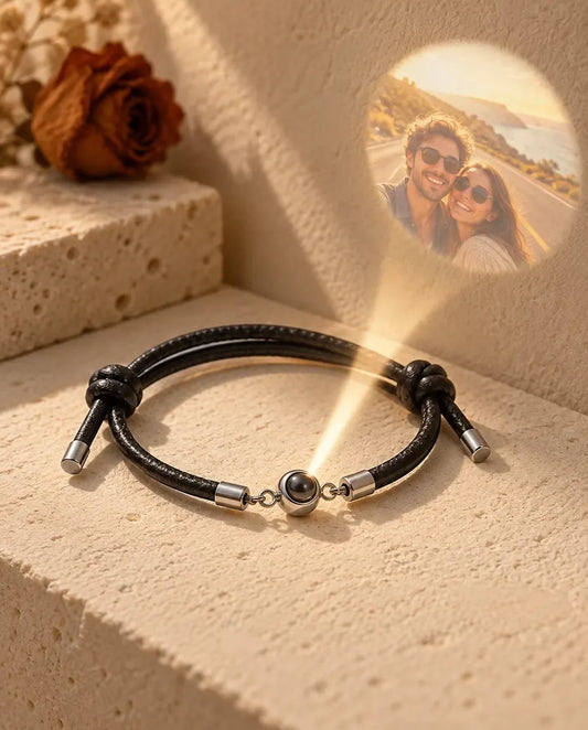 Photo Projection Bracelet - projecting the hidden photo onto a wall