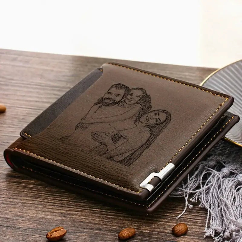 Personalised Men's Photo Wallet with Engraving