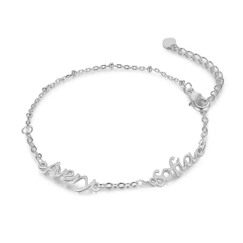 Personalised Name Bracelet, Bracelet with 1-3 Name, Name Bracelet for Women, Sterling Silver Name Bracelet