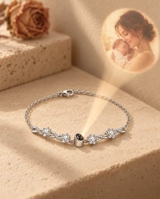 Personalised Photo Projection Bracelet - projecting the hidden photo onto a wall