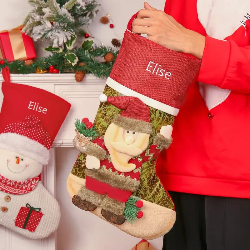 Personalised Christmas Stocking Big Xmas Stockings Decoration
