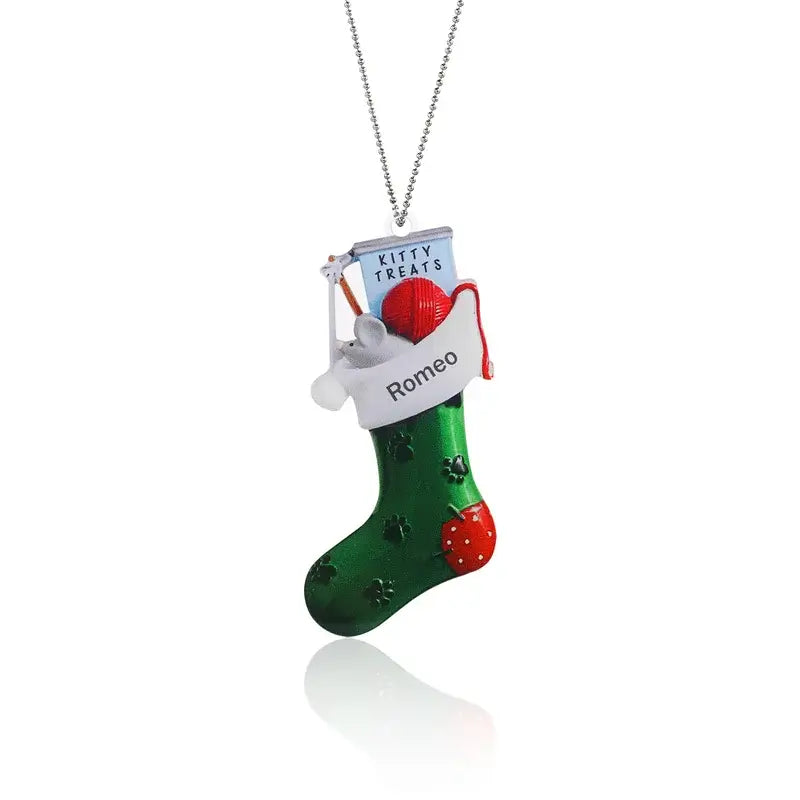 Personalised Xmas Stocking Christmas Ornament with Name and Text