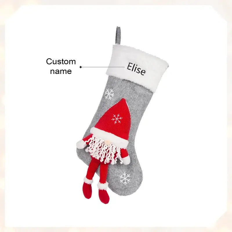 Personalised Xmas Stockings Gift Bag | Christmas Home Holiday Decoration Gift Socks