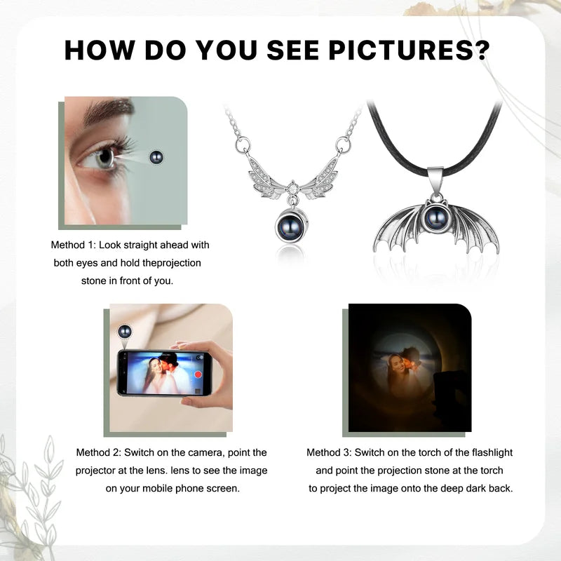 Photo Projection Necklace for Couples | Couple Necklace with Picture Inside
