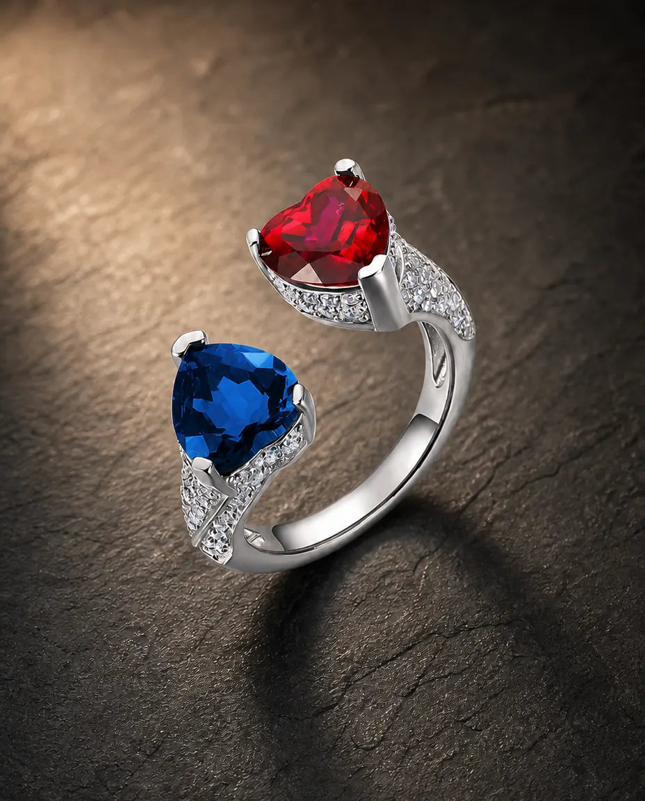 Lab sr gemstone ring in 925 sterling silver