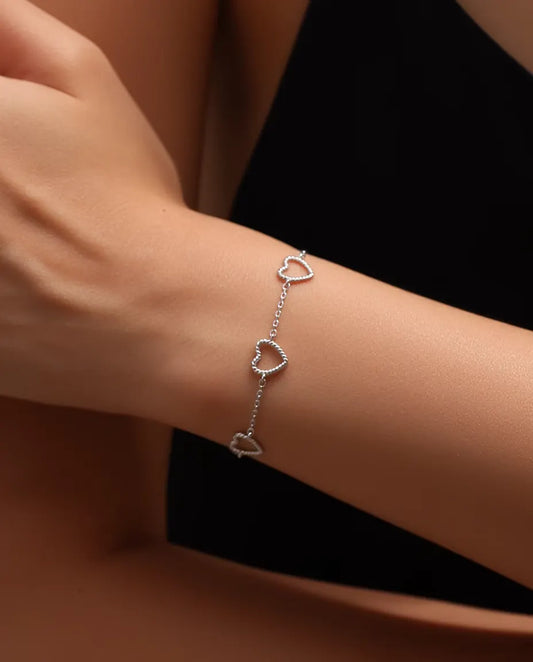 Sterling Silver Heart Chain Bracelet