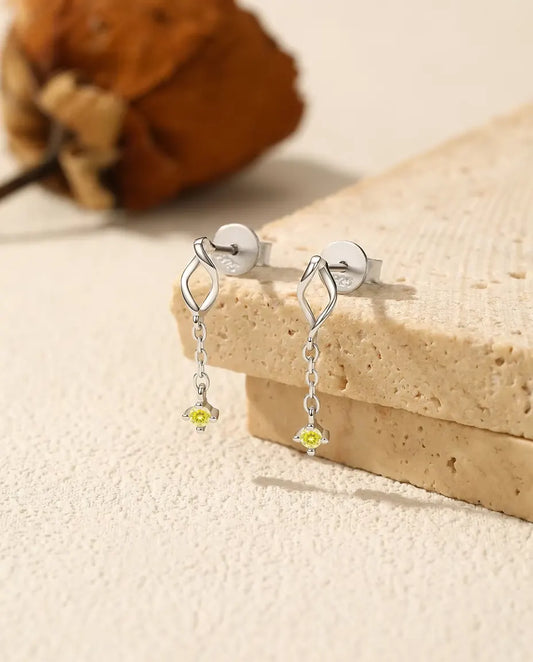 Yellow Moissanite Chain Drop Earrings