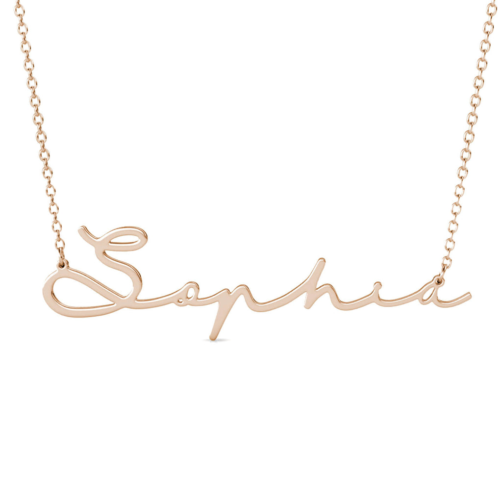 Personalised Cursive Name Necklace Sterling Silver Rose Gold