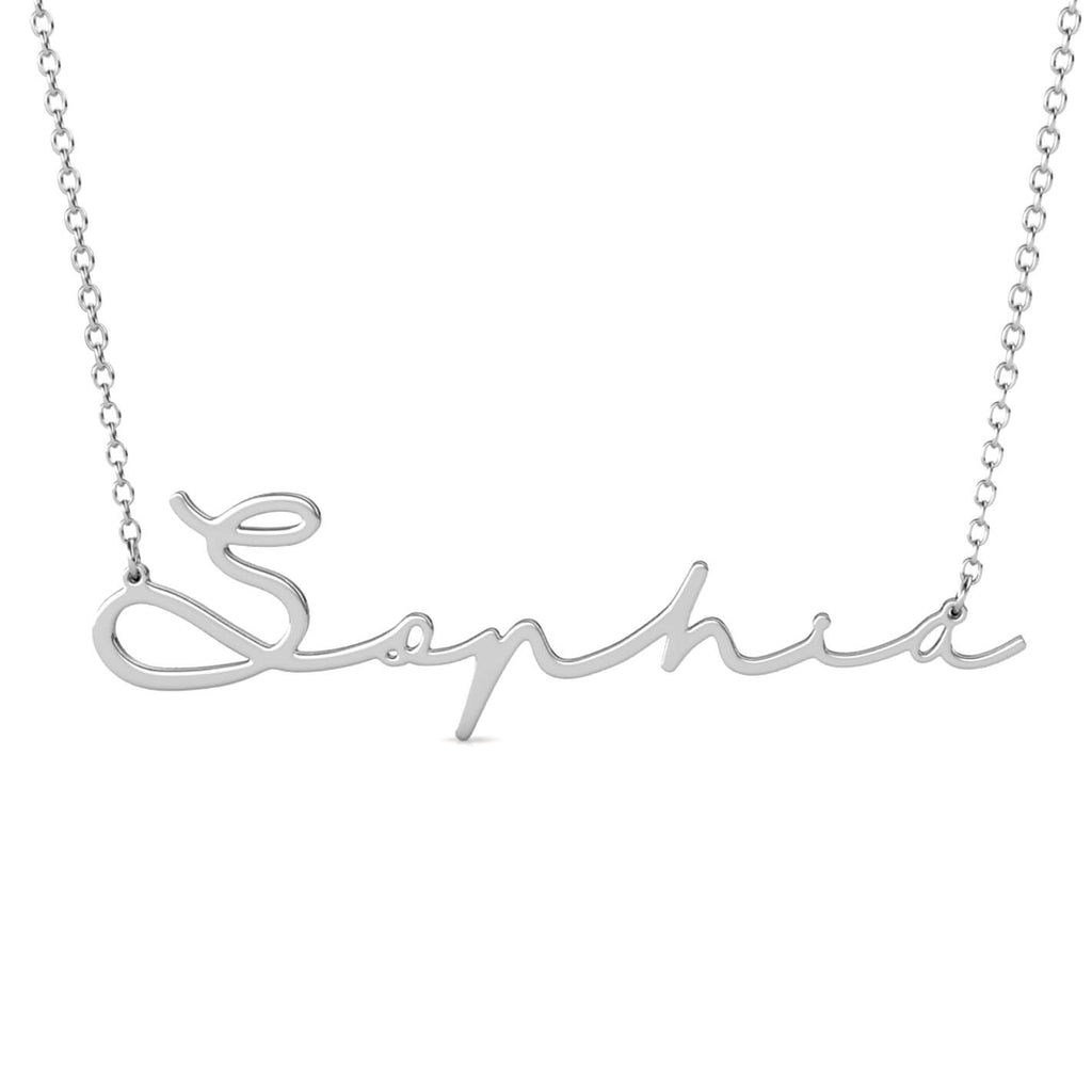Personalised Cursive Name Necklace Sterling Silver