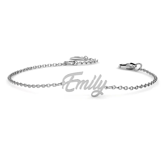 Personalised engraved sterling silver name bracelet, a keepsake gift idea alongside a keyring