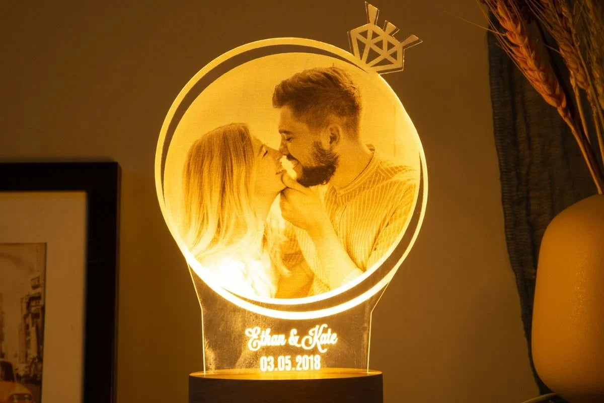 Bracciale Personalizzato Con Proiezione Di Foto - Gioiello Intrecciato Regolabile Con Ciondolo In Cristallo, Regalo Per La Mamma, Compleanno O Matrimonio