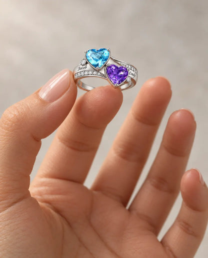 Personalised Name Ring for Her - held between the fingers