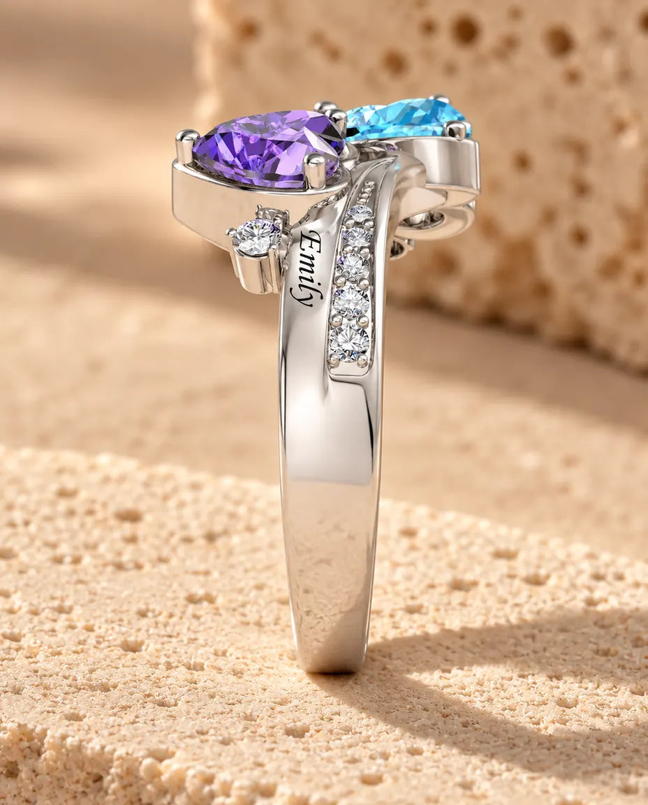 Personalised Name Ring for Her - side profile of the setting