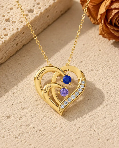 Personalised Birthstone Necklace - in gold finish