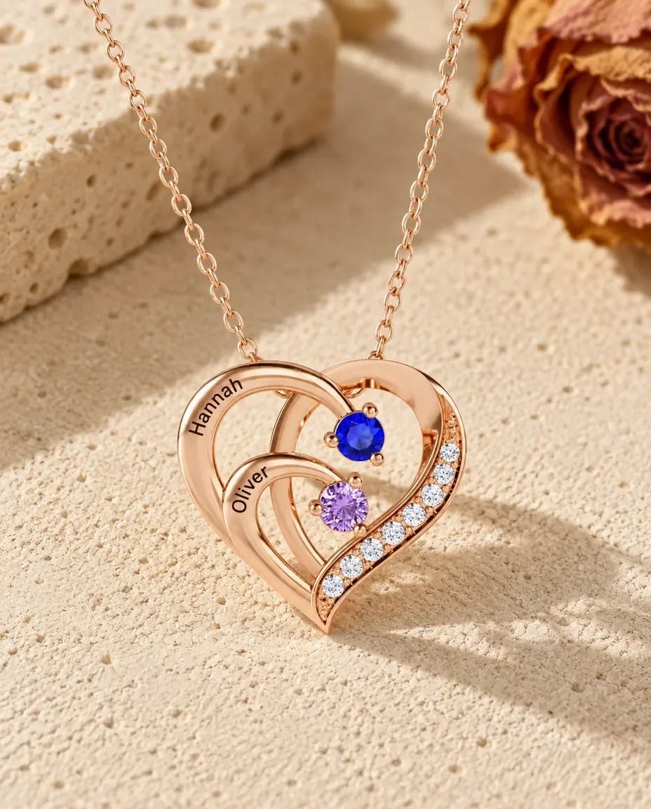 Personalised Birthstone Necklace - in rose gold finish
