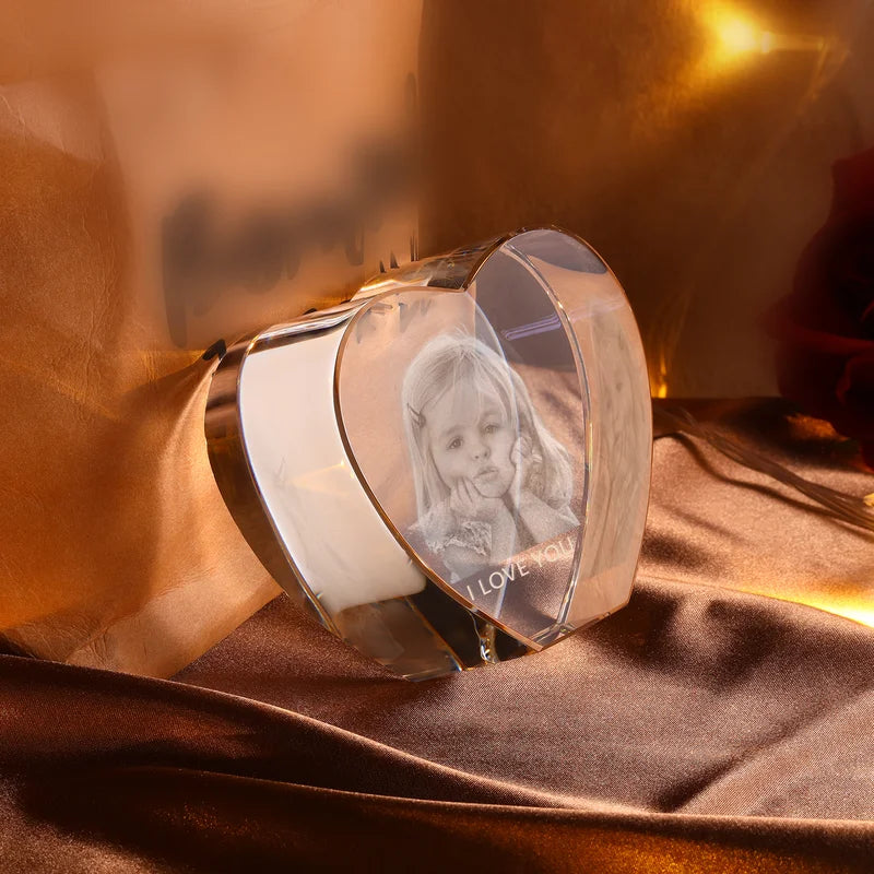 Personalised 3D Crystal Photo - 3D Glass Pictures Crystal - Photo Gift for Christmas, Valentine's Day, Anniversary, Birthday, Mother's Day