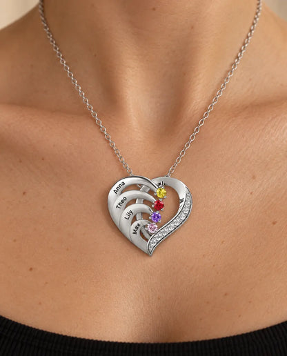 Personalised Birthstone Necklace for Mum - worn on a model