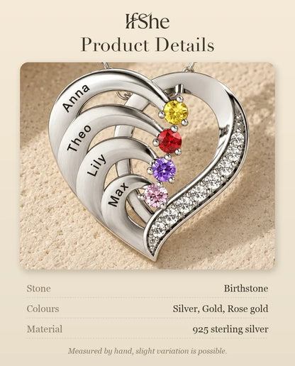 Personalised Birthstone Necklace for Mum - size and material details