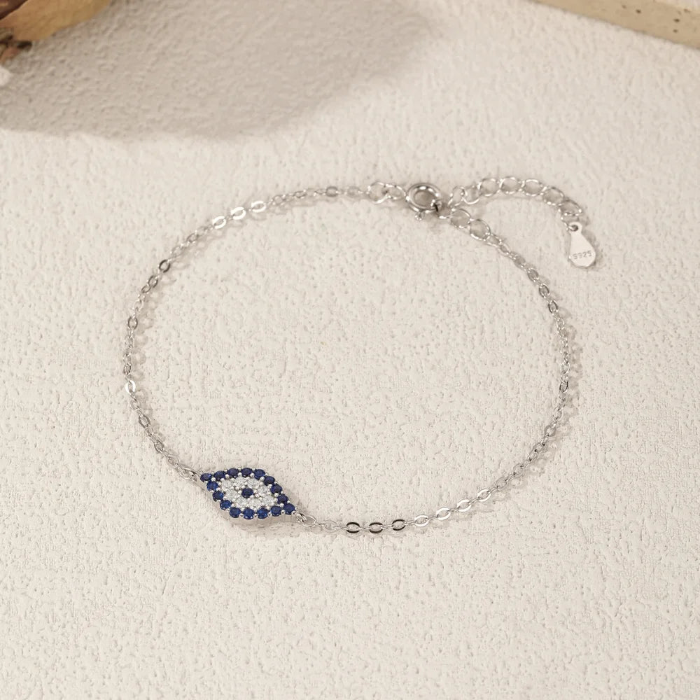 925 Sterling Silver Evil Eye Bracelet for Protection - Eye of Evil Bracelet