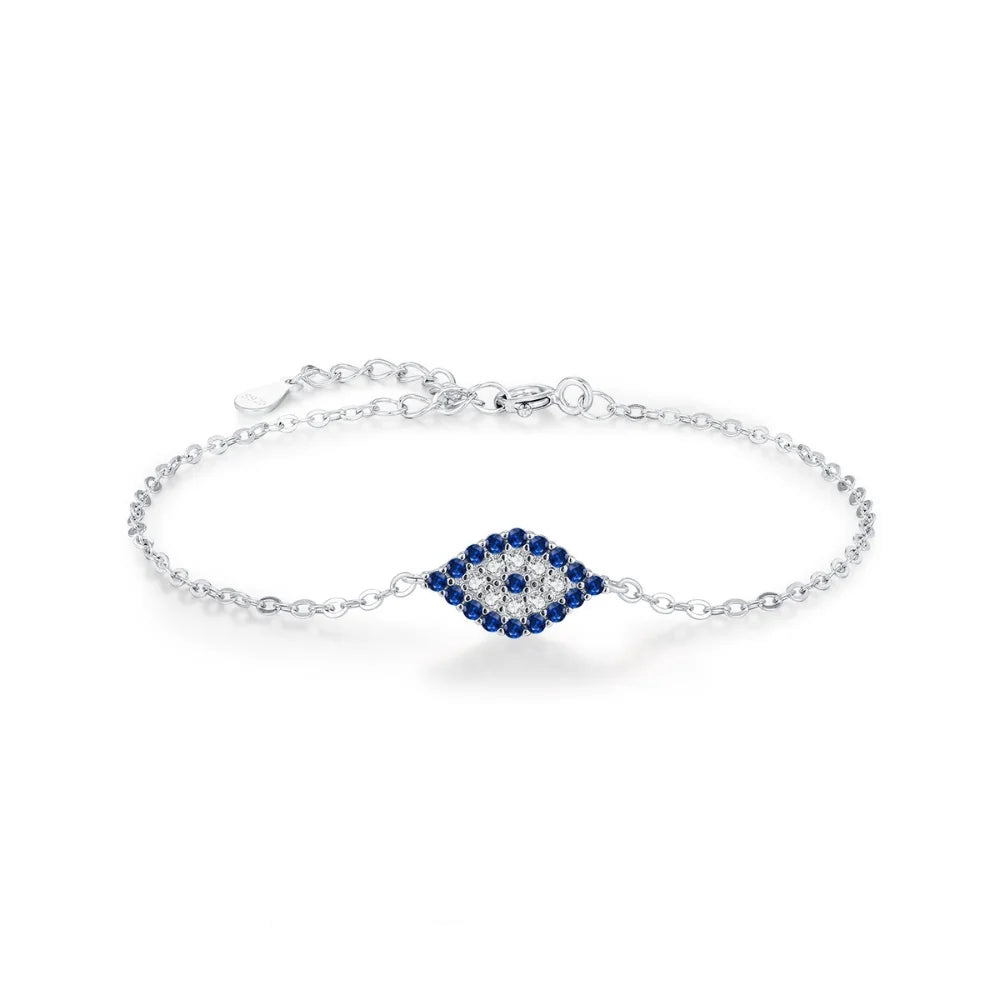 925 Sterling Silver Evil Eye Bracelet for Protection - Eye of Evil Bracelet
